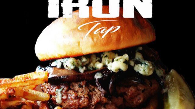 Delicious burger from Flat Iron Tap in Lake Geneva, WI.