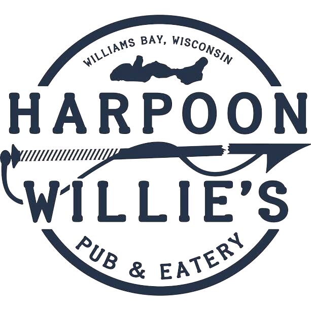 Logo of Harpoon Willie's Pub & Eatery in Williams Bay, Wisconsin.