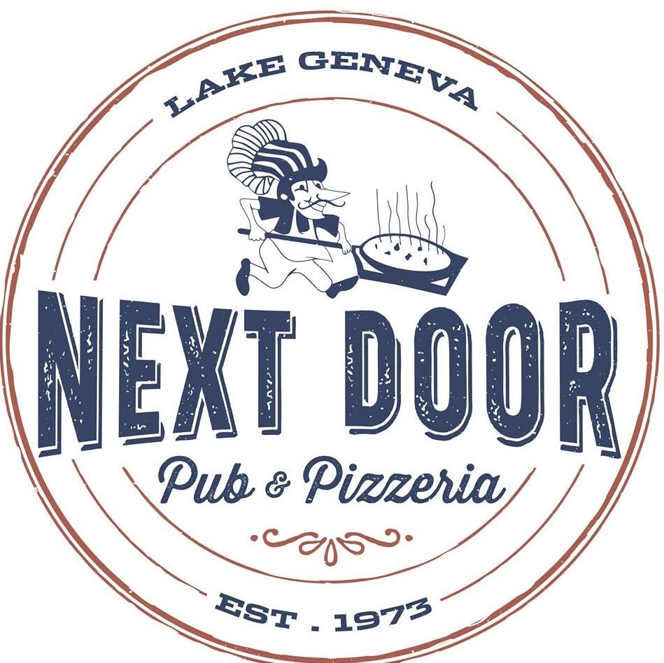 Logo of Next Door Pub & Pizzeria in Lake Geneva.