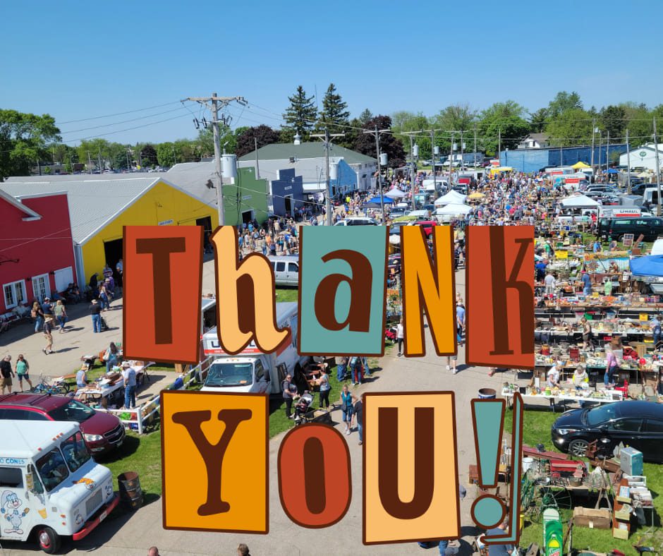 Aerial view of market with "Thank You!