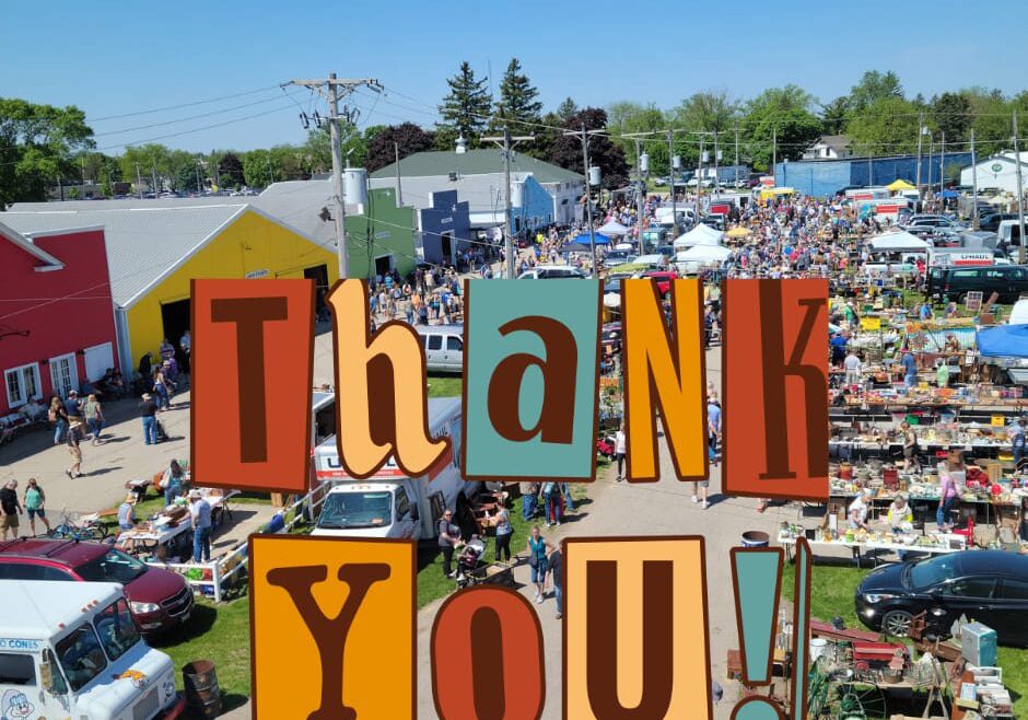 Aerial view of market with "Thank You!